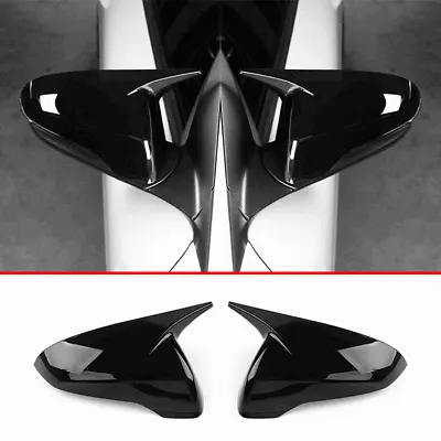 Gloss Black Ox Horn Rear View Mirror Cover Trim For Hyundai Veloster N 2019-2023 • $61.09