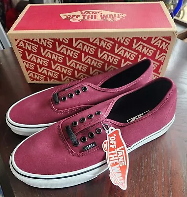 Vans Off The Wall Authentic Sneakers Burgundy Port Royale/Black Unisex NEW • $39.99