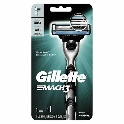 Gillette Mach 3 Razor Blade Handle + 1 Cartridge Fits Mach3 And Turbo • $7.33