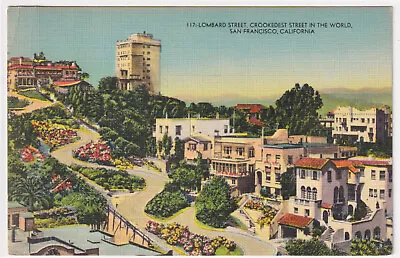 San Francisco Crooked Street Lombard Posted 1948 To Bertha Funk Maros Illinois • $7.99