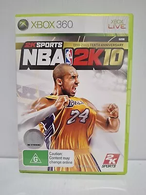 NBA 2K10 Xbox 360 Kobe Bryant Cover Complete With Manual • $7.33