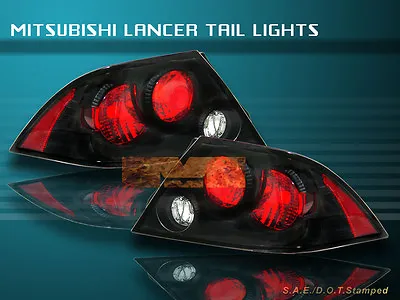 02-03 Mitsubishi Lancer 4-door Euro Tail Lights Jdm Black 02 • $101.99
