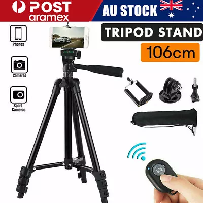 Professional Camera Tripod Stand Mount Remote + Phone Holder For IPhone Samsung • $14.33