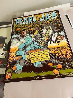 Pearl Jam Atlanta Midtown 2012 Poster Munk One SIGNED SN 18x24! • $999