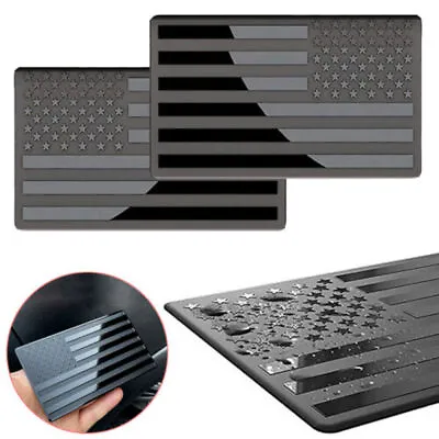 2pcs 3D Metal US USA Flag Sticker American Car Truck Decal Emblem Black Sticker • $11.59