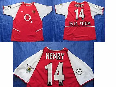 Thierry Henry ARSENAL LONDON GUNNERS Home Shirt Jersey NIKE 2002-04 Adult Size L • £200