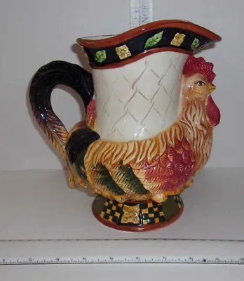 Bella Casa By Ganz Rooster Pitcher  8.5” Tall Approx 2 Qt Ceramic Vintage • $13.50