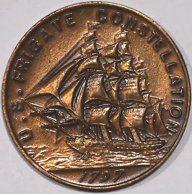 1797 Bronze Medal US Frigate Constellation Approx. 1.25  Diameter • $25