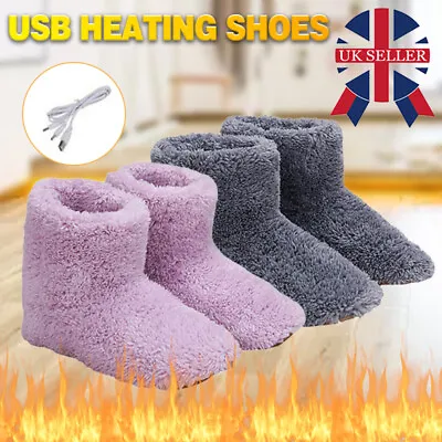 £9.89 • Buy Winter USB Warmer Foot Shoe Plush Warm Electric Slipper Feet Heated Washable