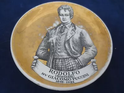 Fornasetti Coaster 4 1/8” Diameter Melodramma Opera La Boheme - Rodolfo • $50