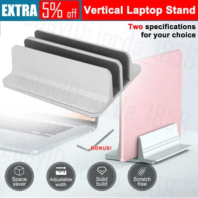 $18.99 • Buy Vertical Laptop Stand Double Desktop Stand Holder With Adjustable Dock Aluminum