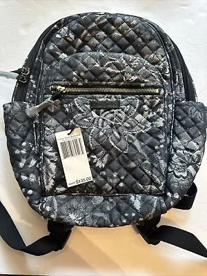 NWT Vera Bradley Iconic Small Backpack In DENIM Foxwood Navy Brand New • $56.99