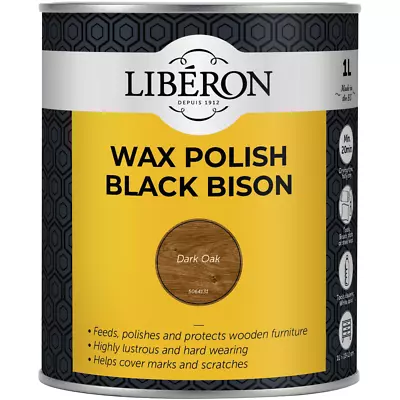 Liberon Wax Polish Black Bison (Paste) | Hardwearing Wood Protection • £22.45