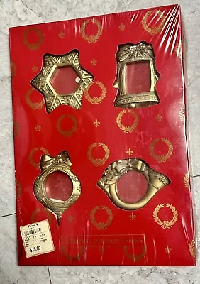 VTG Christmas Ornament Set NEW Gold Meier And Frank Plastic Classic Filene's NOS • $18