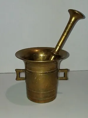 Antique Brass Mortar & Pestle - Pharmacy-Apothecary - Very Heavy-Great Patina • $140