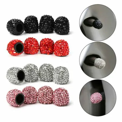 4PCS Car Tire Valve Stem Caps Bling Rhinestone Wheel Valves Tyre Air Cap Cover • $4