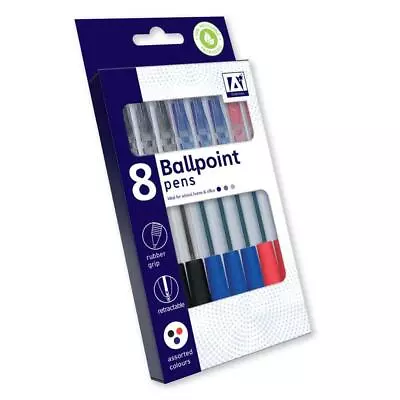 Ballpoint Pens & Grip - Assorted Colours Comfy Writing Red Blue Black Ink School • £3.09