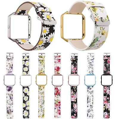 $20.29 • Buy Protective Cover Colorful Leather Band Flower Belt For Fitbit Blaze Watch Strap