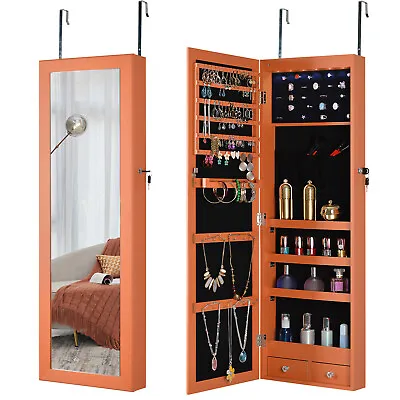 Jewelry Cabinet Armoire Storage Wall-Mounted Or Over The Door Full Length Mirror • $95.29