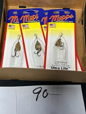 (4) Mepps Ultra Lite B00 G 1/18 Oz Fishing Lures (Lot #90) Includes Dealer Box • $0.99