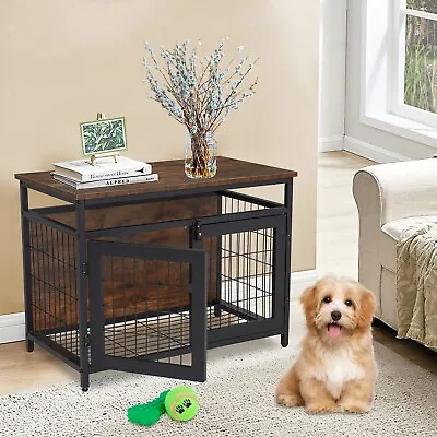 $119.99 • Buy Dog Crate End Table Large Puppy Pet Kennel House Indoor Wooden Furniture Cage