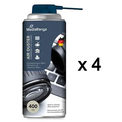 £13.99 • Buy 4 X Compressed Air Duster Spray Flammable 400ml Cleans Laptop, Keyboard Printer