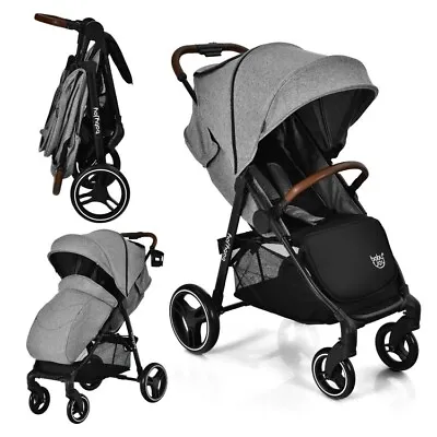 High Landscape Baby Stroller Folding Pushchair W/ Footmuff & Expandable Canopy • $124.96