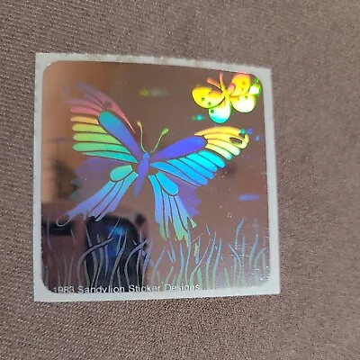 Vintage Stickers SANDYLION 3D Hologram Butterfly Sticker Mod RARE  1984 • $20.68