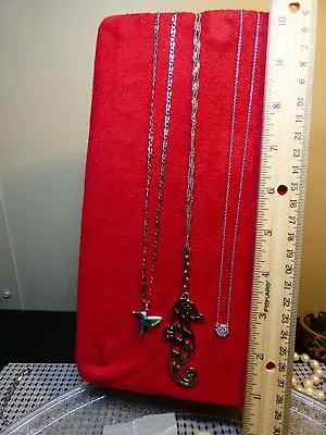 Jewelry Neckleces Hummingbird Seahorse And Star Burst  Set Of 3 • $10