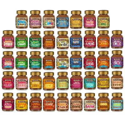 6x BEANIES FLAVOURED INSTANT GROUND COFFEE 50g JARS: SELECT ANY 6 BLENDS • £14.99