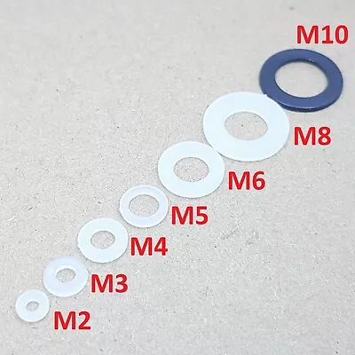 £1.69 • Buy M2,M3,M4,M5,M6,M8,M10 PLASTIC WASHER NYLON METRIC FLAT Washers Thin/Thick Spacer