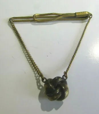 $8.99 • Buy Vintage -  Chain And Gold Tone Tie Clip - Very Good 