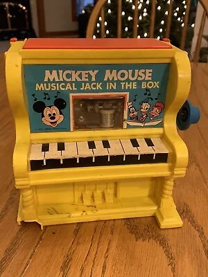 Vintage 1973 Mickey Mouse Musical Jack In The Box By Kohner Bros. Inc • $15.99