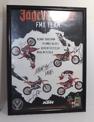 Jagermeister Freestyle Motorcross Team Poster Signed Mike Metzger FMX AMA • $15