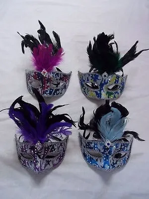 Mask Venetian Mask Masquerade Feathered Mask 4 Multi Colors To Choose From • $9.99