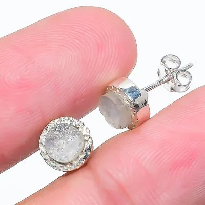 Rainbow Moonstone Gemstone Handmade 925 Solid Silver Jewelry Tops Earring • $7.99