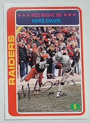 Mike Mad Dog Davis (D) Signed Custom Card Oakland Raiders Red Right 88 • $29.99