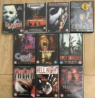 Dvd Bundle X10 Horror- Halloween X4/Camp Blood/Freak/Nazi Zombies -A3 • £14.99