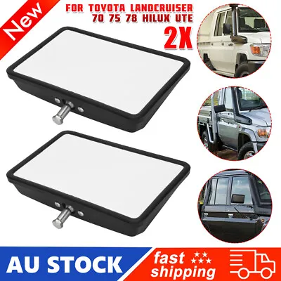 $38.95 • Buy Pair Manual Rear Side Door Mirror Head For Toyota Landcruiser 70 75 78 Hilux UTE