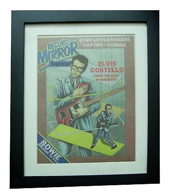 Elvis Costello+original 1980 Vintage Record Mirror+poster+framed+fast World Ship • $99.55