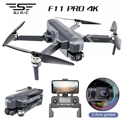 SJRC F11 Pro 4K GPS Drone Wifi FPV HD Camera 2-Axis Gimbal Brushless Quadcopter • $267.43