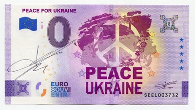£73.17 • Buy 2022 Peace For Ukraine 0 Euro Souvenir Note Original Signature By Richard Faille