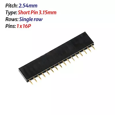 2.54mm 0.1  PCB Header Vertical Female Socket Connector Single / Double Row Pin • £1.98