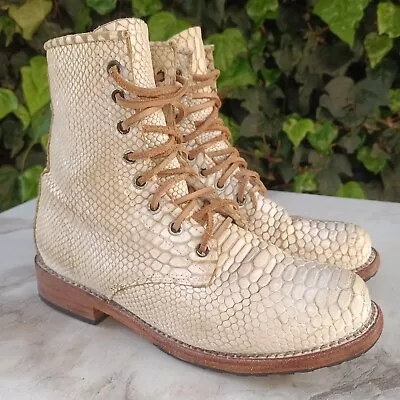 Freebird By Steven MANCHESTER Python Lace Up Combat Boots Women's Size 8 • $145
