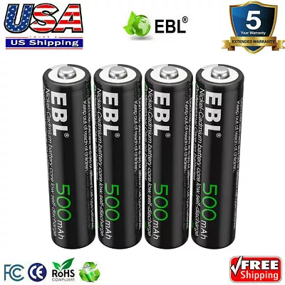 EBL 1.2V AAA 500mAh Rechargeable Batteries Ni-Cd Battery For Garden Solar Light • $5.99