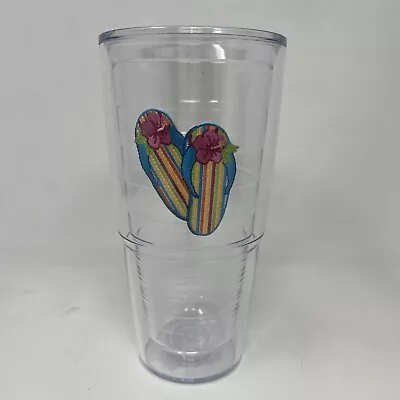 $22.99 • Buy Tervis 24 Oz Insulated Tumblers Flip Flips Sandals Hibiscus Stripes Beach Summer
