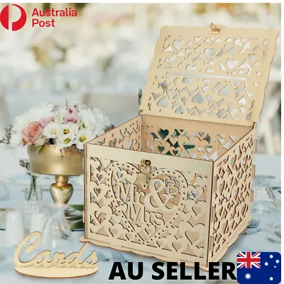Wedding Wishing Well Card Box Rustic Wooden -  5 Styles W/lock - AU Stock • $34.95