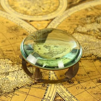 Glass Magnifying Weight Paper Paperweight Vintage Magnifier Desk Domed Antique • $58.95