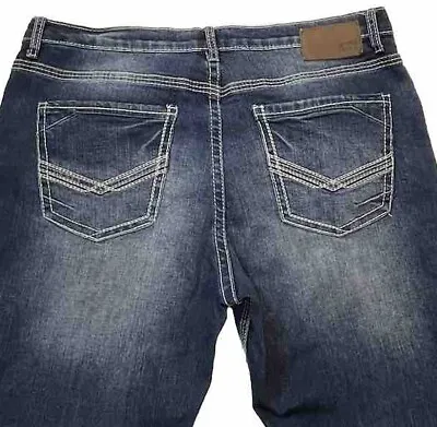 BKE Tyler Straight Leg Stretch Waist Blue Jeans Men’s 38x32 W38 L32 Cotton Blend • $34.99