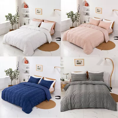 $11.99 • Buy 3x Wave Duvet Cover Set 1800 Series Home Quality Super Soft Cover For Comforter